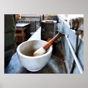 Poster Mortier et pilon dans le laboratoire