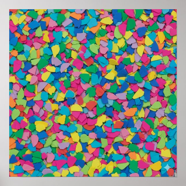 Poster Mosaïque Abstraite colorée (Devant)