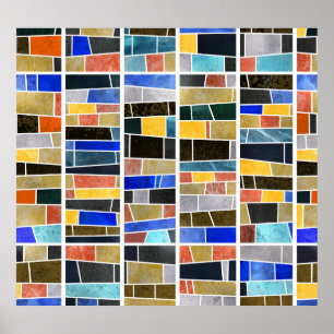Poster mosaïque Abstraite en verre : texture haute résolu