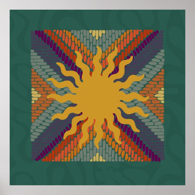 Poster Mosaïque automne soleil (Devant)