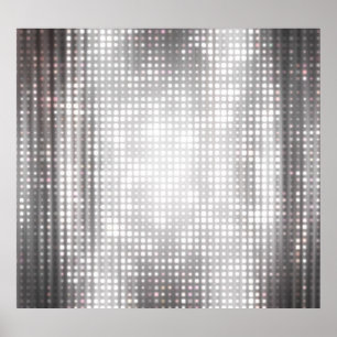 Poster Mosaïque brillante : Abstraite gris brillant.