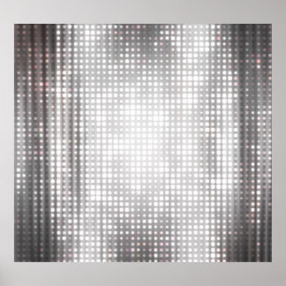 Poster Mosaïque brillante : Abstraite gris brillant.