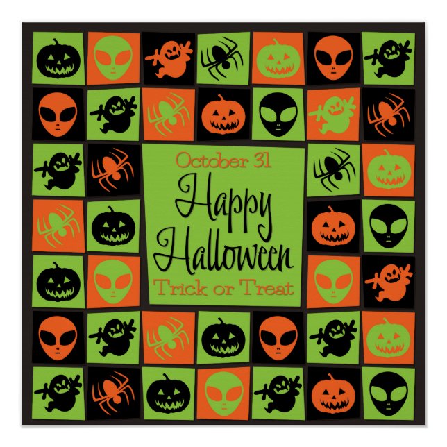 Poster Mosaïque d'Halloween (Devant)