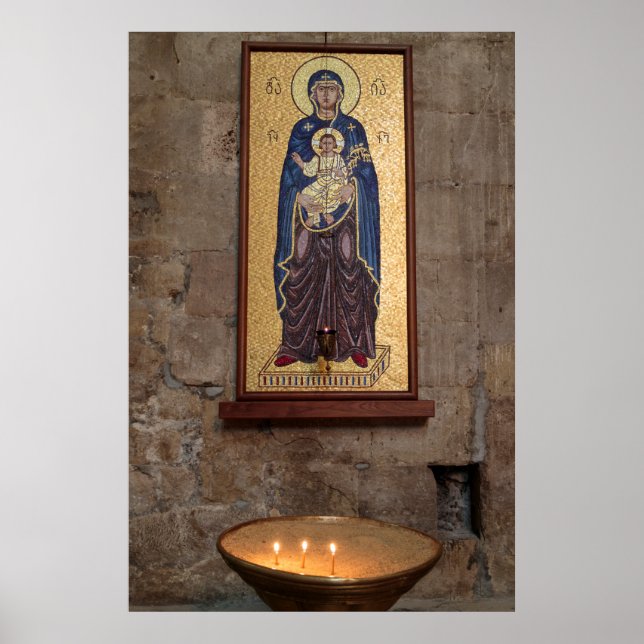 Poster Mosaïque Marie et Jésus (Devant)