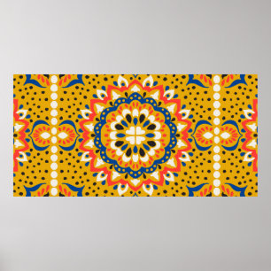 Poster Mosaïque marocaine illustration motif