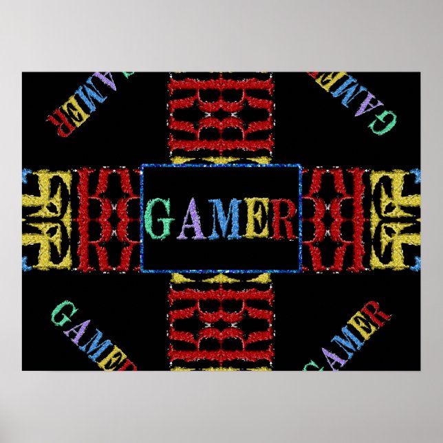Poster Mosaïque moderne de Gamer Vidéo (Devant)