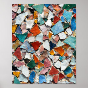 Poster Mosaïque Urbaine Abstraite : Carreau de Métro Coul