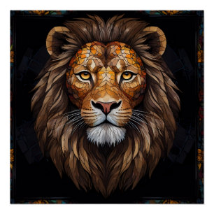 Poster Mosaïque Zebra Vibrant