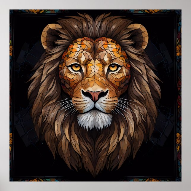 Poster Mosaïque Zebra Vibrant (Devant)