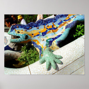 Poster Mosaïques Gaudi Lizard