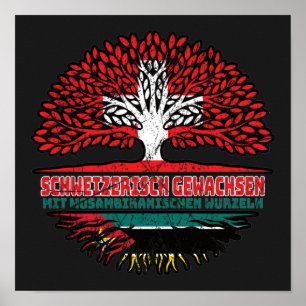 Poster Mosambik Mosambikanisch Schweizer Schweiz Baum