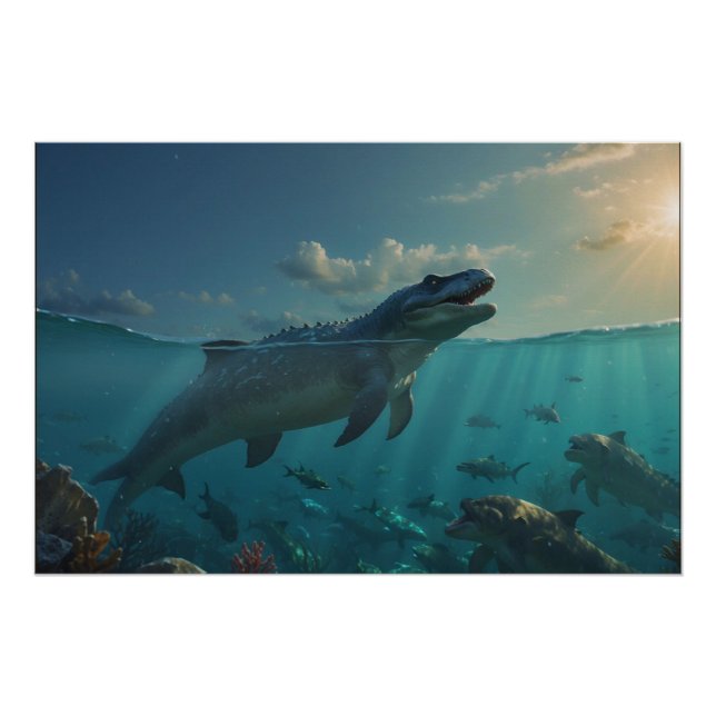Poster Mosasaur (Dinosaur Art) Mug (Devant)