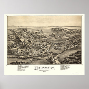 Poster Moscou, PA Carte panoramique - 1891
