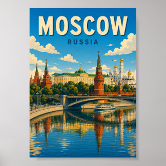 Poster Moscou Russie Kremlin Place Rouge Paysage Urbain