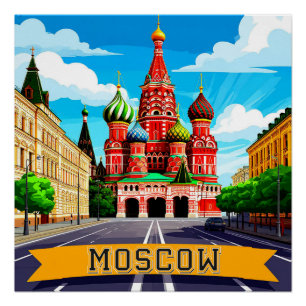 Poster 🧲 Moscou Russie Mémoire de Ville