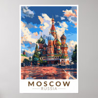 Moscou Russie place Rouge Voyage Art Vintage