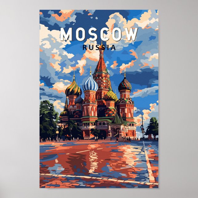 Poster Moscou Russie Travel Art Vintage (Devant)
