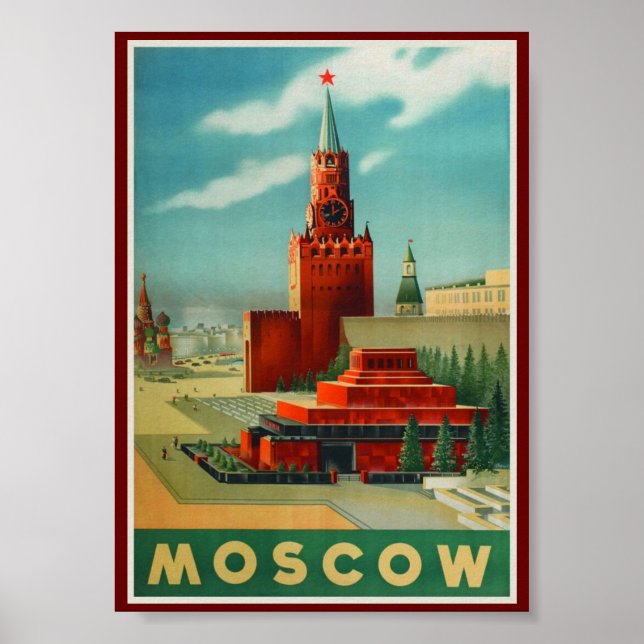 Poster Moscou Russie Vintage (Devant)