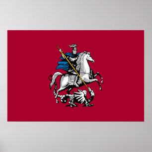 Poster Moscou ville Russie symbole drapeau saint george k