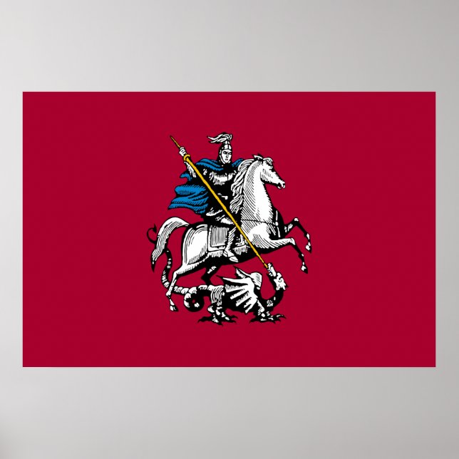 Poster Moscou ville Russie symbole drapeau saint george k (Devant)