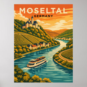 Poster Moseltal Allemagne Voyage Vintage 