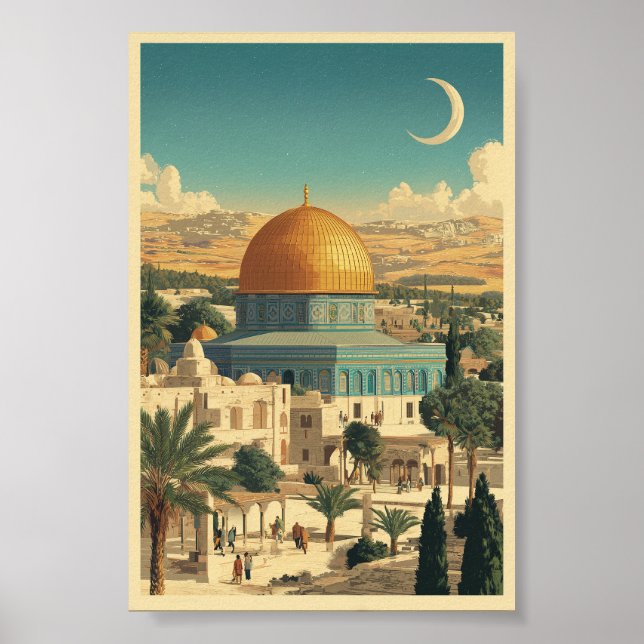 Poster Mosquée Al-Aqsa - Art Architectural Islamique Icon (Devant)