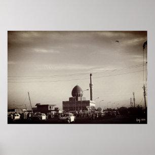 Poster Mosquée Buniya de Bagdad en Irak vintage
