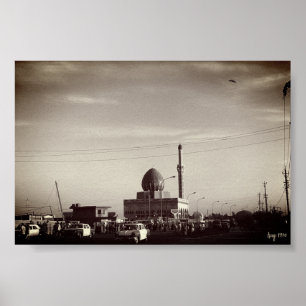 Poster Mosquée Buniya de Bagdad en Irak vintage