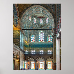 Poster Mosquée d'Ahmed de sultan. Conception intérieure