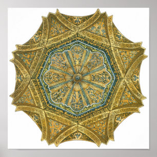 Poster Mosquée de Cordoue Espagne. Coupole de Mihrab