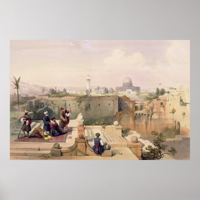 Poster Mosquée d'Omar montrant le Site du Temple (Devant)