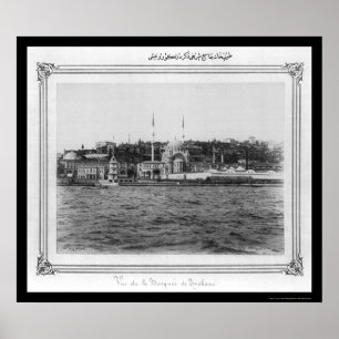 Poster Mosquée Nusretiye Tophane Istanbul 1885