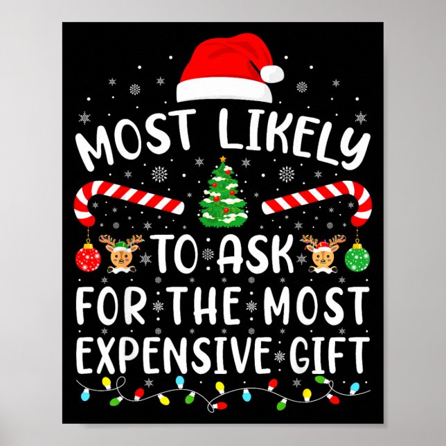 Poster Most Likely To Ask For The Most Expensive Gift Xma (Devant)