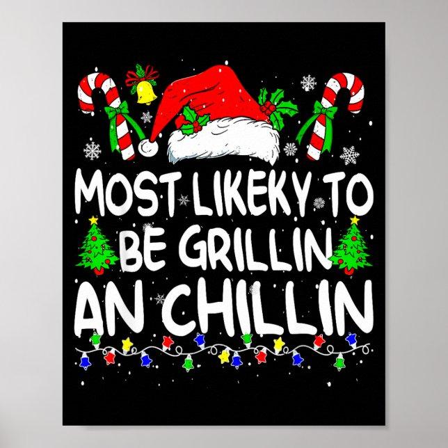 Poster Most Likely To Be Grilling And Chilling Family Chr (Devant)