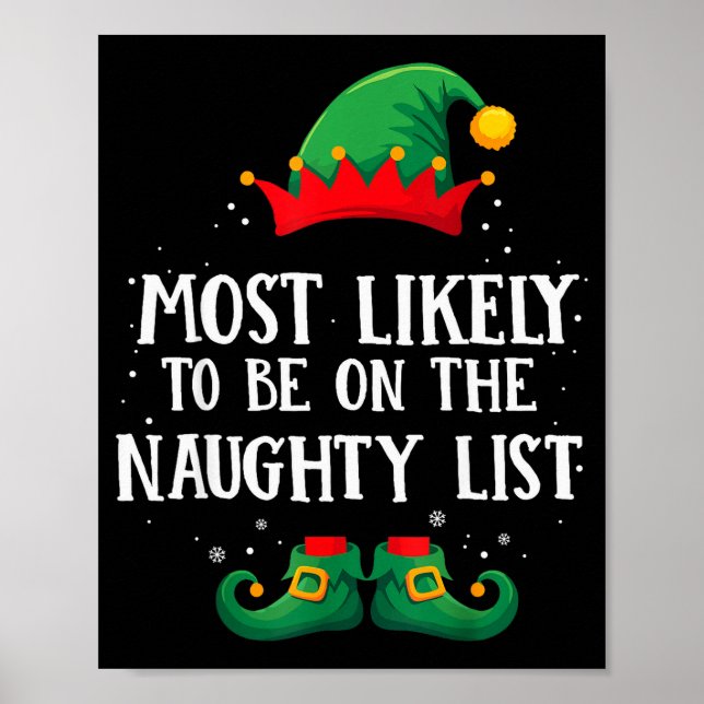 Poster Most Likely To Be On Naughty List Matching Christm (Devant)