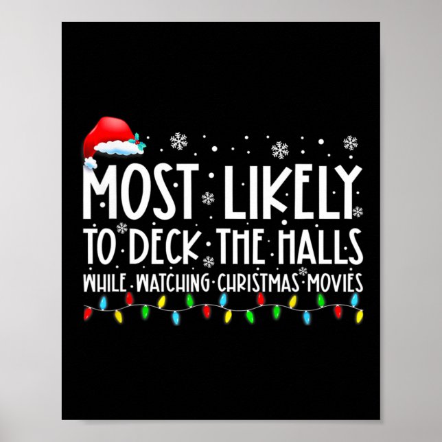 Poster Most Likely To Deck The Halls White Watching Chris (Devant)