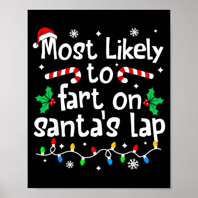 Poster Most Likely To Fart On Santa's Lap C-hristmas Matc (Devant)