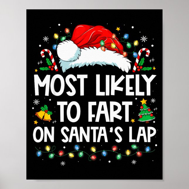 Poster Most Likely To Fart On Santa's Lap Family Christma (Devant)