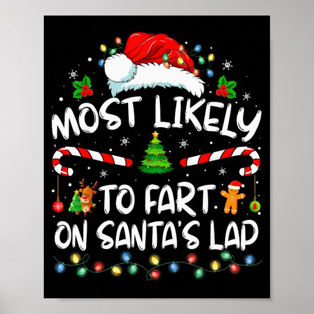 Poster Most Likely To Fart On Santa's Lap Family Christma (Devant)