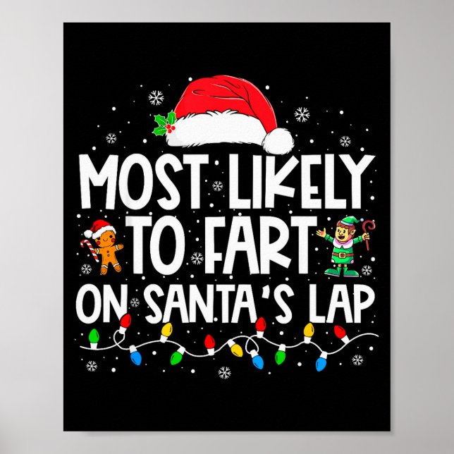 Poster Most Likely To Fart On Santa's Lap Family Christma (Devant)