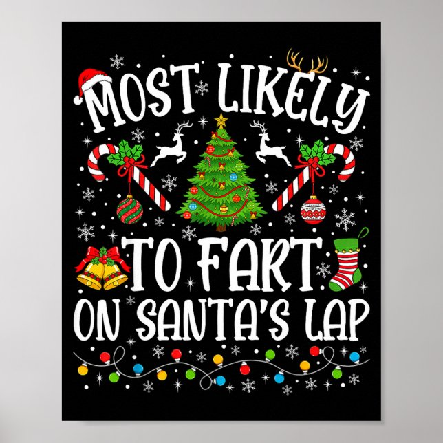 Poster Most Likely To Fart On Santa's Lap Family Matching (Devant)