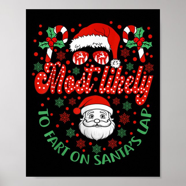 Poster Most Likely To Fart On Santa's Lap Family Matching (Devant)