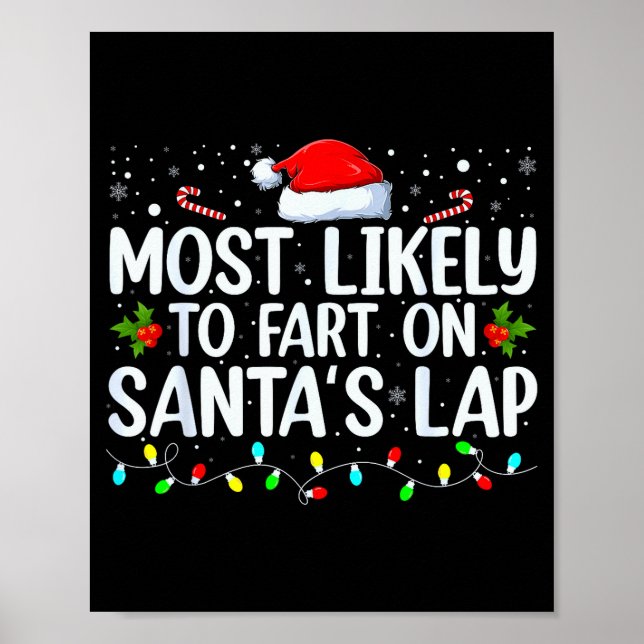 Poster Most Likely To Fart On Santa's Lap Family Matching (Devant)