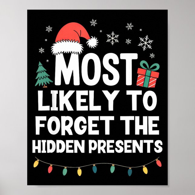 Poster Most Likely To Forget The Hidden Christmas Funny  (Devant)