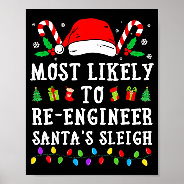 Poster Most Likely To Re-engineer Santa's Sleigh Christma (Devant)