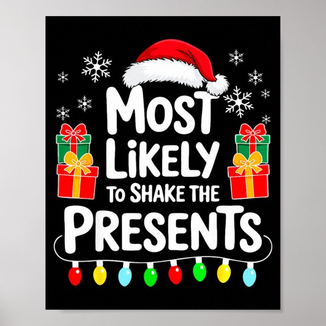 Poster Most Likely To Shake The Shirt Family Christmas  (Devant)