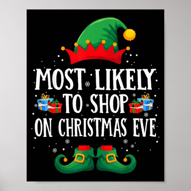 Poster Most Likely To Shop On Christmas Eve Matching Chri (Devant)