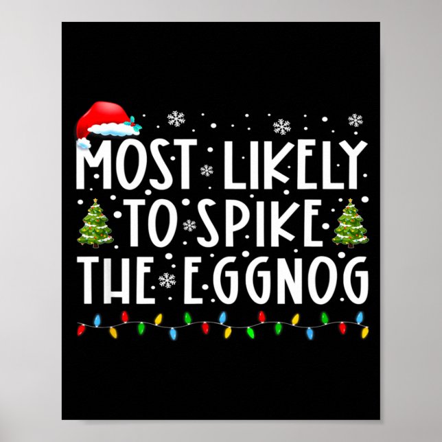 Poster Most Likely To Ske The Eggnog Matching Christmas  (Devant)