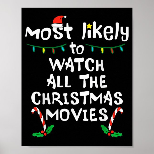 Poster Most Likely Watch Christmas Movie Xmas Family Matc (Devant)