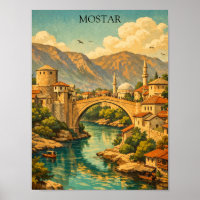 Mostar vintage, Bosnie Pont Stari Most